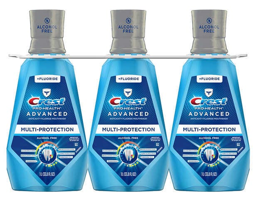 Pro-Health Advanced Multi-Protection Mouthwash, 33.8 fl oz (3-pk) Crest