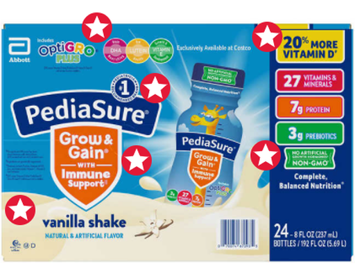 Protein Shake Grow & Gain, Vanilla, 8 fl oz (24-pk) PediaSure