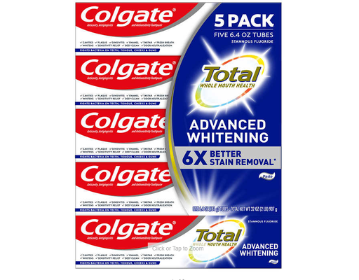 Total Advanced Whitening Toothpaste, 6.4 oz (5-pk) Colgate
