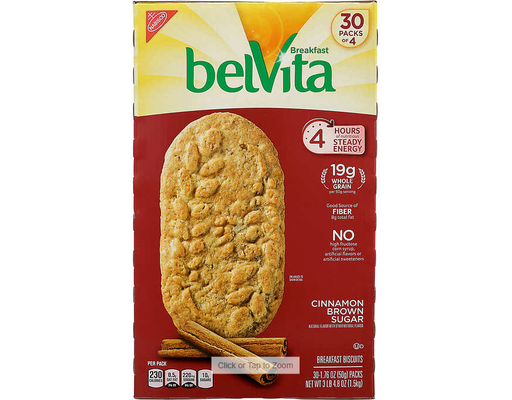 Belvita Crunchy Breakfast Biscuit, Cinnamon Brown Sugar, 1.76 oz (30-pk) BelVita