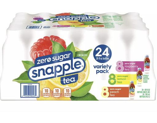 Zero Sugar Tea, Variety Pack, 20 fl oz (24-pk) Snapple