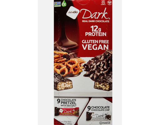 Real Dark Chocolate Protein Bars, Variety Pack, 1.76 oz (18-pk) Nugo