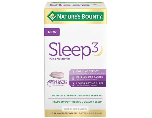 Sleep3 Melatonin 10mg Tablets, 120 ct Nature's Bounty
