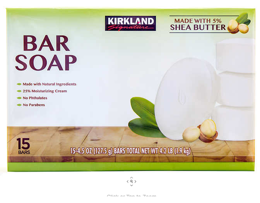 Bar Soap, Shea Butter, 4.5 oz (15-pk) Kirkland Signature