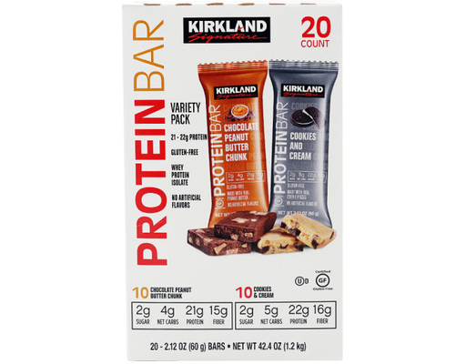 Protein Bars, Variety Pack, 2.12 oz (20-pk) Kirkland Signature