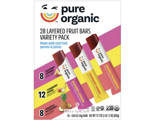 Layered Fruit Bars, Variety Pack, 0.68 oz (28-pk) Pure Organic