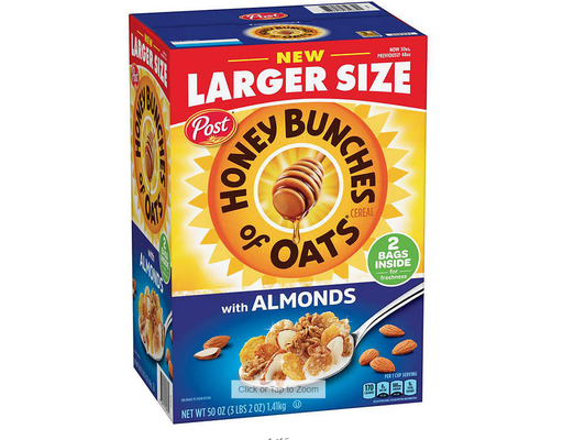 with Almonds Cereal, 25 oz (2-pk) Honey Bunches of Oats