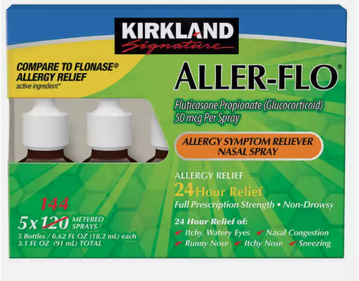 Aller-Flo Fluticasone 50mcg Nasal Spray, 0.62 fl oz (5-pk) Kirkland Signature