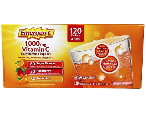 Vitamin C 1000mg Powder, Variety Pack, 120 ct Emergen-C