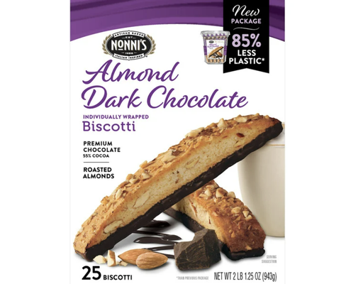 Nonni's Biscotti, Almond Dark Chocolate, 25 ct Nonnis