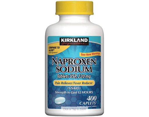 Naproxen Sodium 220mg Caplets, 400 ct Kirkland Signature