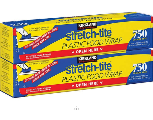 Stretch-Tite Plastic Wrap, 750 Square Feet (2-pk) Kirkland Signature