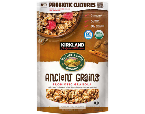 Nature's Path Organic Probiotic Granola,  Ancient Grain, 35.3 oz Kirkland Signature