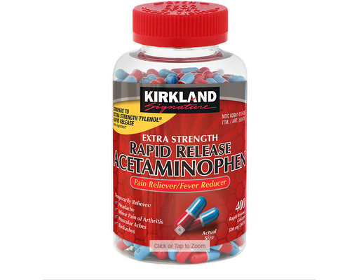Extra Strength Acetaminophen 500mg Gelcaps, 400 ct Kirkland Signature