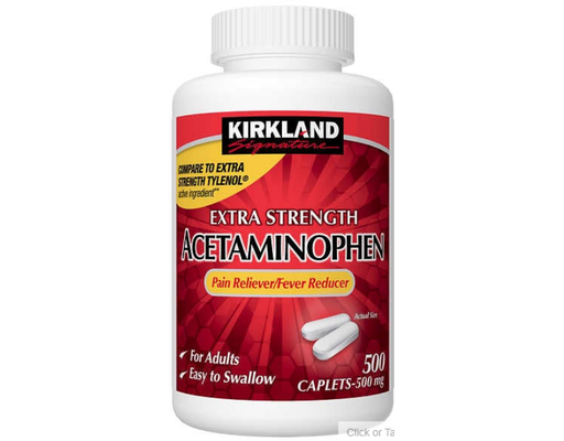 Extra Strength Acetaminophen 500mg Caplets, 500 ct (2-pk) Kirkland Signature