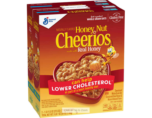 Cereal, Honey Nut, 27.5 oz (2-pk) Cheerios