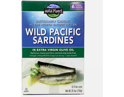Wild Pacific Sardines in Extra Virgin Olive Oil, 4.4 oz (6-pk) Wild Planet