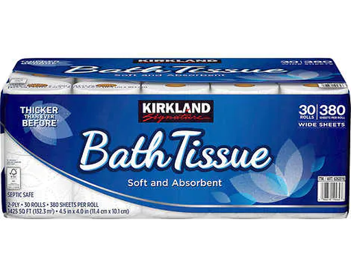 2-Ply Toilet Paper Bath Tissue, 380 Sheets (30-pk) Kirkland Signature
