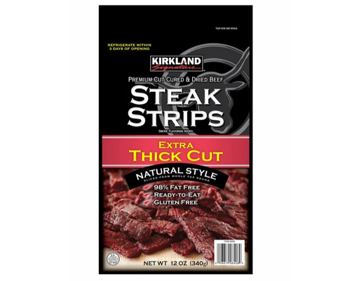 Premium Steak Strips, Extra Thick, 12 oz Kirkland Signature