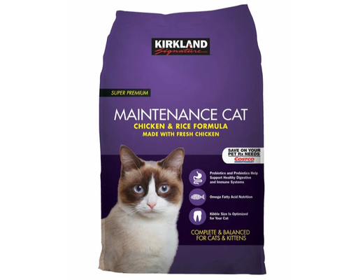 Super Premium Maintenance Cat Food, Chicken & Rice, 25 Pound Kirkland Signature