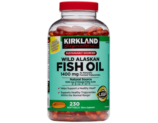 Wild Alaskan Fish Oil 1400mg Softgels, 230 ct Kirkland Signature