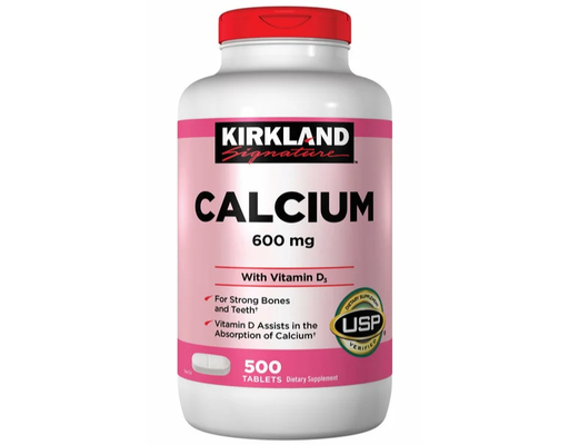 Calcium 600mg Tablets, 500 ct Kirkland Signature