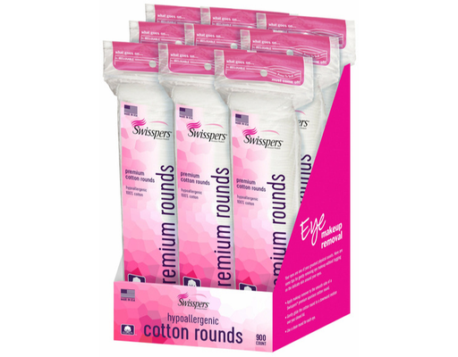 Premium Hypoallergenic Cotton Rounds, 900 ct Swisspers