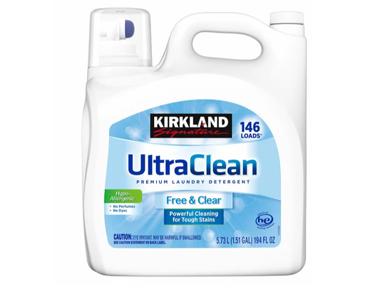 Ultra Clean Free & Clear Liquid Laundry Detergent, 194 fl oz, 146 loads Kirkland Signature