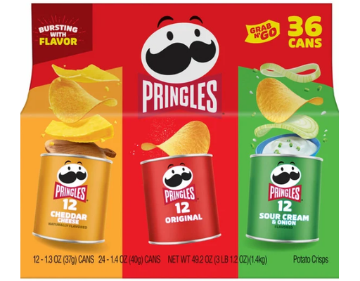 Grab N' Go Cans, Variety Pack, 1.3 oz (36-pk) Pringles