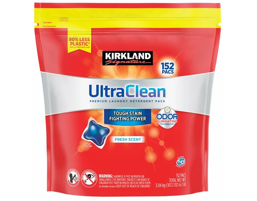Ultra Clean Laundry Pacs, Fresh, 152 ct Kirkland Signature