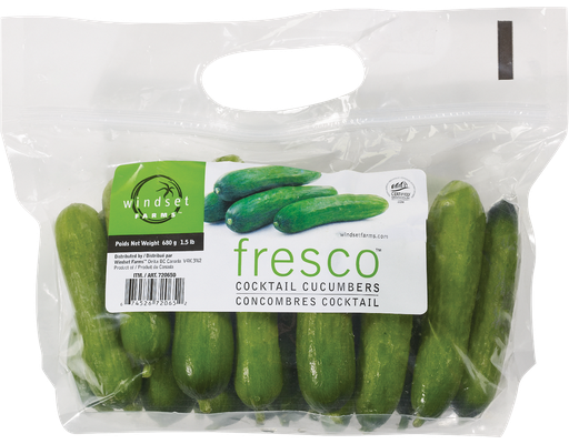 Cocktail Cucumber, Greenhouse Grown, 1.5 lbs Fresh Produce