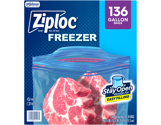 Seal Top Freezer Bag, Gallon, 136-count Ziploc