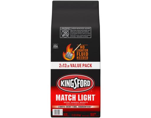 Match Light Instant Charcoal Briquets, 12 Pound (2-pk) Kingsford