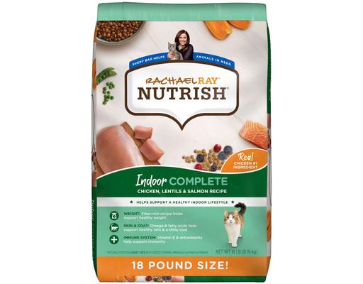 Nutrish Indoor Complete Cat Food, Chicken, Lentils & Salmon, 18 Pounds Rachael Ray