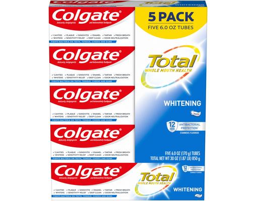 Total Whitening Toothpaste, 6 oz (5-pk) Colgate