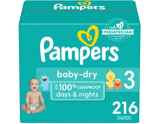 Baby-Dry Diapers, Size 3, 216 ct Pampers