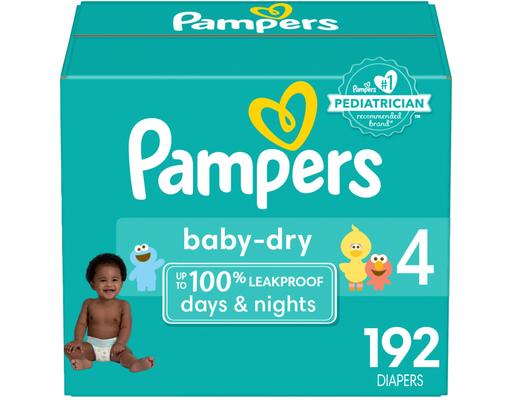 Baby-Dry Diapers, Size 4, 192 ct Pampers