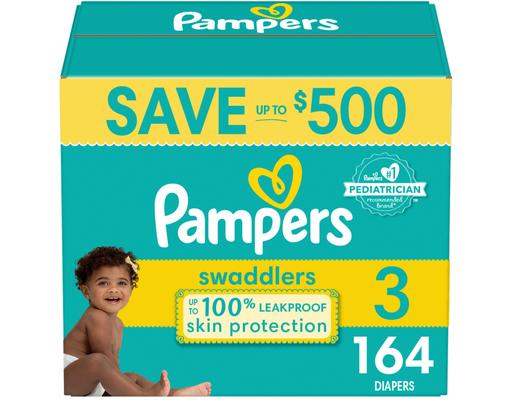 Swaddlers Baby Diapers, Size 3, 164 ct Pampers