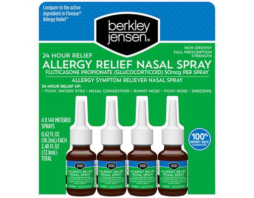 Allergy Relief Nasal Spray, 0.62 fl oz (4-pk) Berkley Jensen