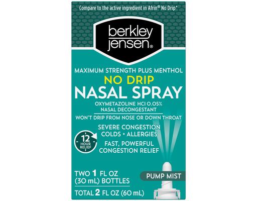 No-Drip Nasal Spray, 1 fl oz (2-pk) Berkley Jensen