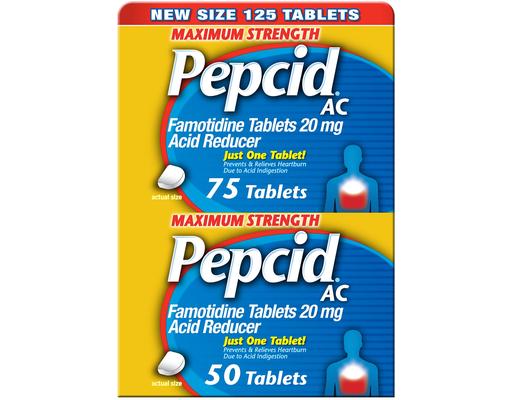 AC Maximum Strength Heartburn Relief Tablets, Variety Pack, 125 ct Pepcid