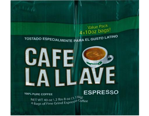 Espresso Ground Coffee, 10 oz (4-pk) Cafe La Llave