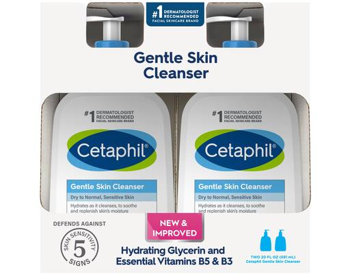Gentle Skin Cleanser, Dry to Normal, 20 fl oz (2-pk) Cetaphil