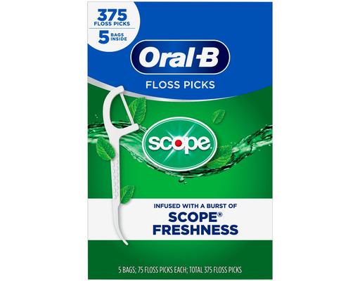 Floss Picks, Scope Freshness, 75 ct (5-pk) Oral-B