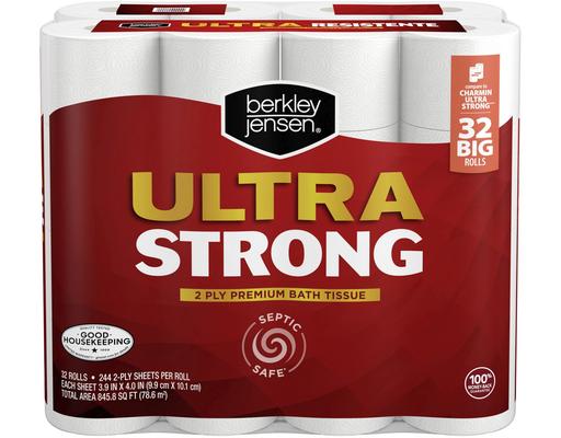Ultra Strong Toilet Paper Bath Tissue, 244 ct (32-pk) Berkley Jensen