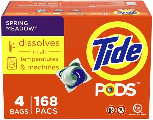Pods Laundry Detergent Pacs, Spring Meadow, 168 ct Tide
