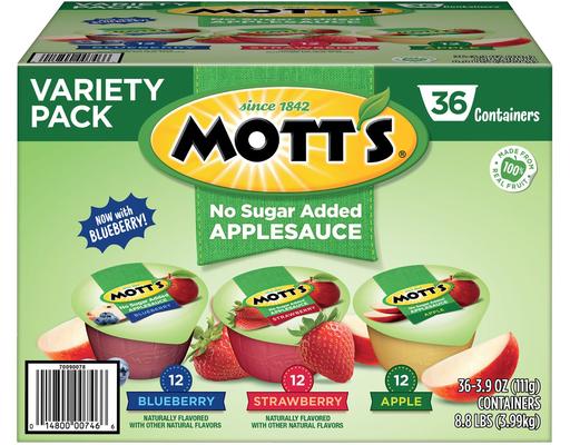 No Sugar Added Applesauce, Variety Pack, 3.9 oz (36-pk) Mott's