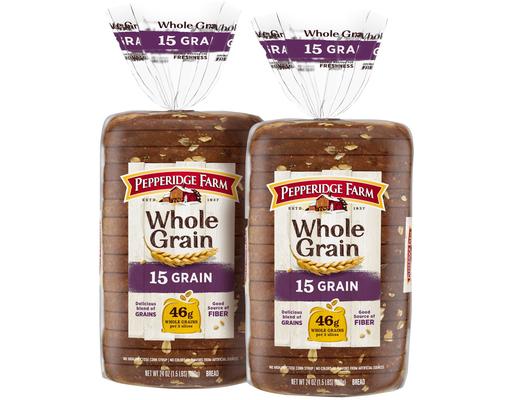 Whole Grain 15 Grain Bread, 24 oz (2-pk) Pepperidge Farm