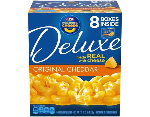 Deluxe Macaroni & Cheese Boxes, Original Cheddar, 14 oz (8-pk) Kraft
