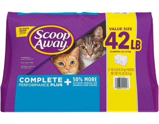 Complete Performance Plus Clumping Cat Litter, 42 Pounds Scoop Away